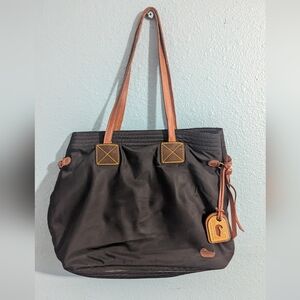 Dooney Bourke Stylish Black and Brown Tote Bag